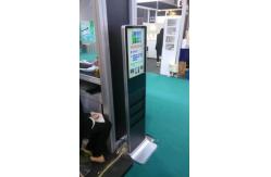 China Black 21.5 Inch Floor Standing Digital Signage With Magazine Newspaper Shelf supplier