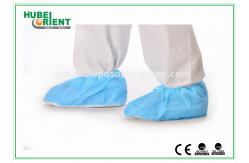 China Disposable Foot Covers Waterproof PP+CPE Shoe Covers With Non Slip PVC Sole supplier