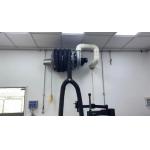 Spring Drived Vehicle Exhaust Extracting Hose Reel Fixed On Wall With Dual Pipes 1.5kw for sale
