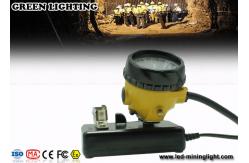 China LED Two Charging Way IP68 Miners Cap Lamp with Warning Light , 28000lux Superbright supplier