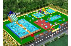 China OEM On Land Inflatable Water Playground / Aqua Slide Park 3 Years Warranty supplier