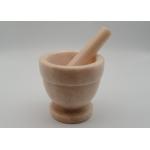 Natural Marble Spice Mortar And Pestle Orange Diameter 10.8cm Height 10.5cm for sale