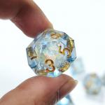 White flow sand ​ Resin multi -noodle tablet game dice set  dnd dice