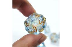 China White flow sand ​ Resin multi -noodle tablet game dice set  dnd dice supplier