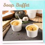 Biodegradable Disposable Customized Sturdy White Paper Soup Bowl For Cold Hot Food