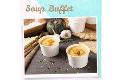 China Biodegradable Disposable Customized Sturdy White Paper Soup Bowl For Cold Hot Food supplier