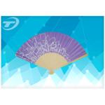 Natural Bamboo Frame Hand Held Wedding Fans Foldable 21cm Silk  Printing for sale