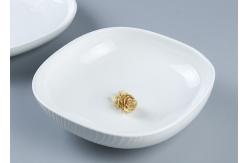 China CIQ Approved Odorless Western Square Plain White Dinner Set supplier