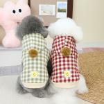 Keep Warm Dog Pet Short Plaid Hooded Coat Thickened Custom Logos Pet Clothing for sale