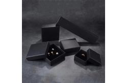 China Custom Pu Leather Black Recycled Paperboard Jewelry Box with Foam Insert supplier