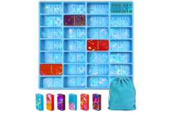 China MHC Crystal Silicone Unique Dominoes Set 3d Holographic Designs Epoxy Resin Molds supplier