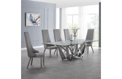 China geometric modeling Restaurant Dining Room Furnitures MDF Dining Table And Chairs supplier
