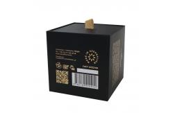 China Creative Black Scented Rigid Candle Boxes With Golden Paper Custom Printing supplier