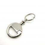 Silver Color Retractable Key Fob with Logo Customization in Silver Color for sale