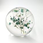 Return Gift Transparent craft flower embellishments crystal ball with flower inside Resin Acrylic Balls for sale