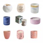 Custom Modern Ceramic Candle Jar Letterpress Printing With Lid for sale