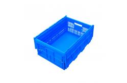 China 600*400*278 mm Solid Bottom Attached Covers Plastic Collapsible Crates supplier