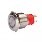 22mm Ip67 Push Button Switch Ring Led Illuminated High Current Self Reset Lock Steel for sale