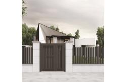 China Grey Coated Metal Frame Aluminium Slide Gate Retractable Swing Folding Entrance Door supplier