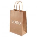 Custom Printed Logo White Brown Gift Shopping Kraft Paper Bag With Twisted Handle for sale