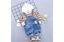 China 120cm 47.2in Childrens Denim Overalls  Two Piece Spring And Autumn Sets supplier
