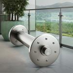 Rust-Proof Stainless Steel Handrails with Round Plate Cover for Glass Balustrades