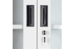 China 0.6mm Glass Door Filing Cabinet With Adjustable Shelf And Two Drawers supplier