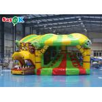 Lion Theme Tarpaulin Inflatable Bounce Slide For Backyard Public