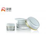 White Acrylic Empty Cream Jars , Round Plastic Makeup Container 15ml 30ml 50ml for sale