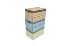 China Odorless Plastic Collapsible Storage Bins , Sonsill Leakproof Folding Crate With Lid supplier