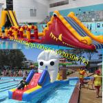 inflatable pool obstacle , kids obstacle course equipment , kids obstacle course, floating water playground obstacle for sale