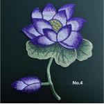 Large Embroidered Flower Patches , Sew On Embroidered Appliques On Lace Fabric