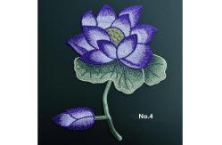 China Large Embroidered Flower Patches , Sew On Embroidered Appliques On Lace Fabric supplier