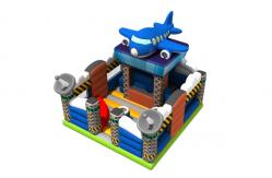 China Spaceship Themed Inflatable Jump House / Airplane Bouncer With Slide For Children supplier
