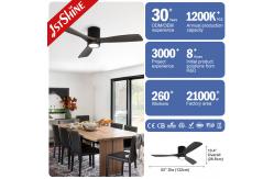 China Wooden Blades Ceiling Fan With Light and Remote for Low Ceiling supplier