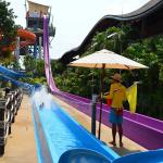Fiberglass Beach Water Slide Colorful Water Playground Equipment for sale