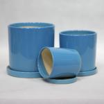 Round Ceramic Pots Waterproof Fireproof for Plant Display for sale