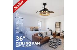 China 36 Inch Black Caged Ceiling Fan with Light and Remote Midcentury Lighting Solution supplier