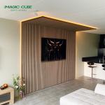 Noise Reducing Acoustic Wooden Slat Wall Panel 2400*600*21mm with MDF Polyester Fiber for sale