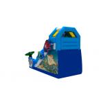 Ocean Theme Shark Inflatable Slide Inflatable Climbing Wall And Slide For Kids