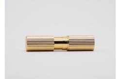 China Gold Aluminum Magnetic Lip Balm Tubes Empty Lip Balm Containers Round Shape supplier
