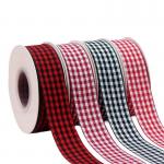 Wholesale 2.5cm grid woven ribbon handmade DIY ribbon ribbon gift flower packaging wedding color With cloth and silk tape for sale
