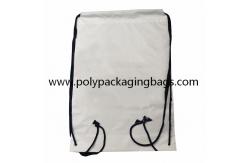 China Biodegradable Frosted CPE Plastic Drawstring Backpack Printing Size Custom supplier