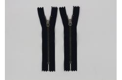 China Pants And Garments Jeans Metal Zipper Auto - Lock Slider Black Polyester Tape supplier