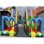 Kids Inflatable Commercial Obstacle Challeng Twin Dry Slide Factory for sale