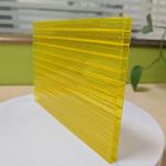 Impact-Resistant Yellow Polycarbonate Hollow Sheet For Added Safety And Protection Of Awning Canopy Roofing for sale