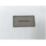 Microfiber Embossed Logo PU Leather Label Sew On Clothing Customize Design for sale