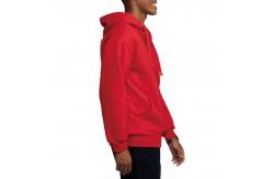 China Customized Fashionable Cotton Polyester Red Full Zipper Mens Hoodies Jackets with Pocket supplier
