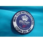 Heat Press Badge Custom Embroidered Patches , Iron On Patch Applique For Clothing