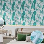 Green Botanical Peel And Stick Wallpaper Geometric Adhesive Floral Wallpaper for sale